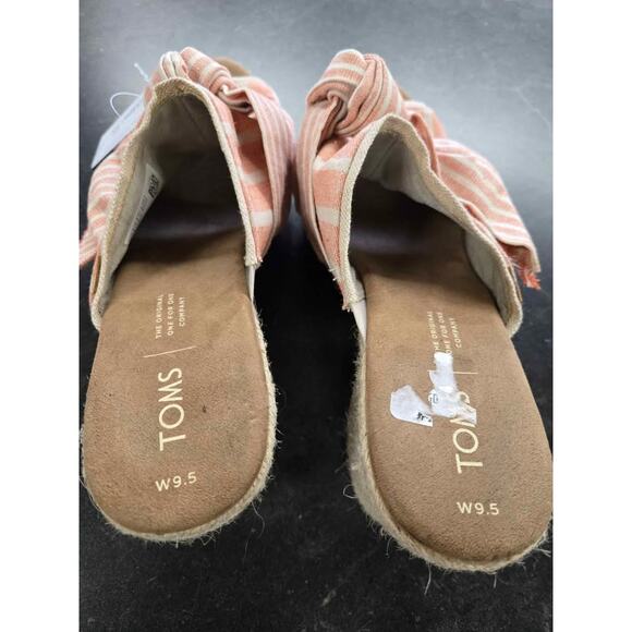 TOMS Striped Espadrille Wedge Mules - Size 9.5 Junie - Picture 5 of 7